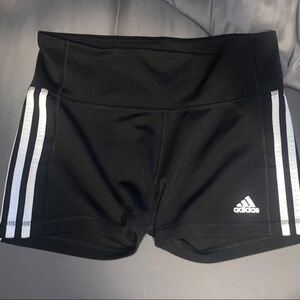 Adidas Black Shorts with White Accents